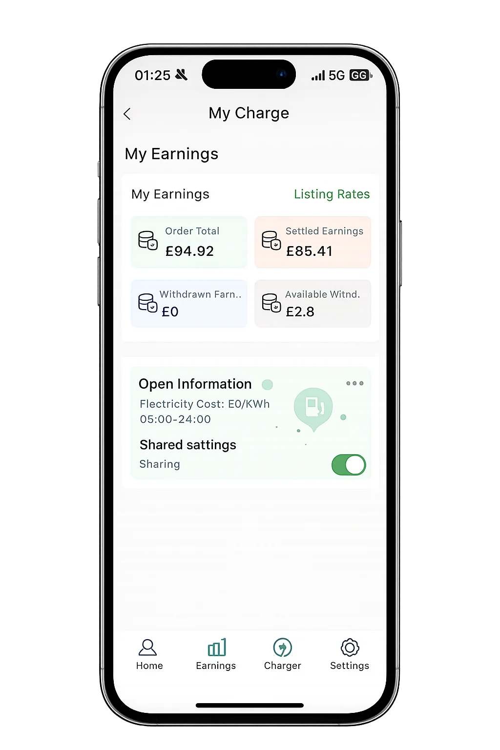 Electron app — earnings