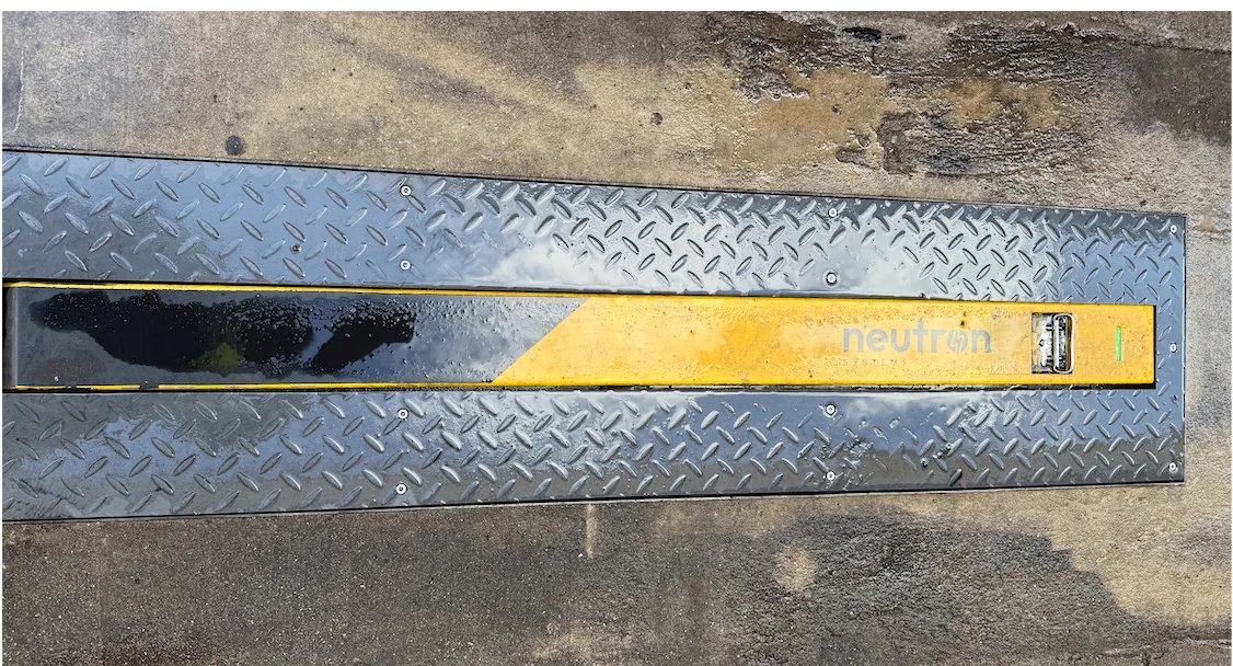 In-ground charger in rain
